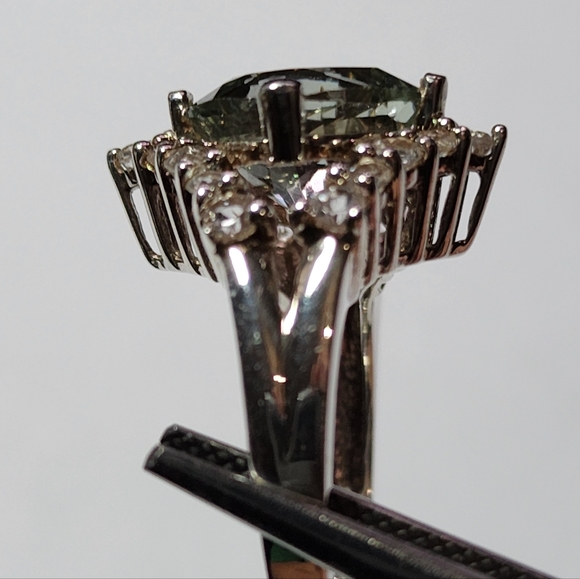 Green Amethyst with White Topaz Ring - Picture 5 of 13